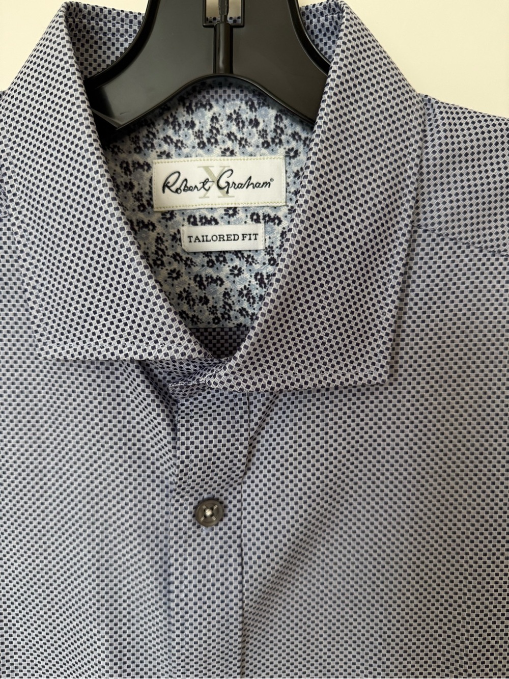 Robert Graham Light Blue Micro Dot Tailored Dress Shirt 17